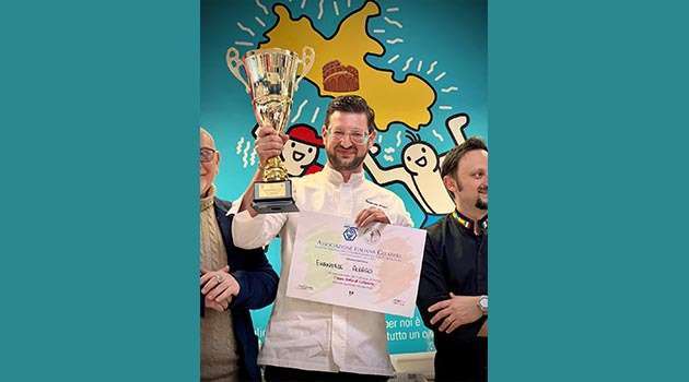Emanuele Alvaro della gelateria Maravè di Roma vince il “Palatino d’oro”