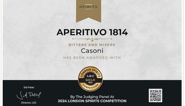 Medaglia d’oro alla London Spirits Competition per Casoni Aperitivo 1814
