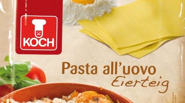 Koch presenta la Pasta all’uovo surgelata